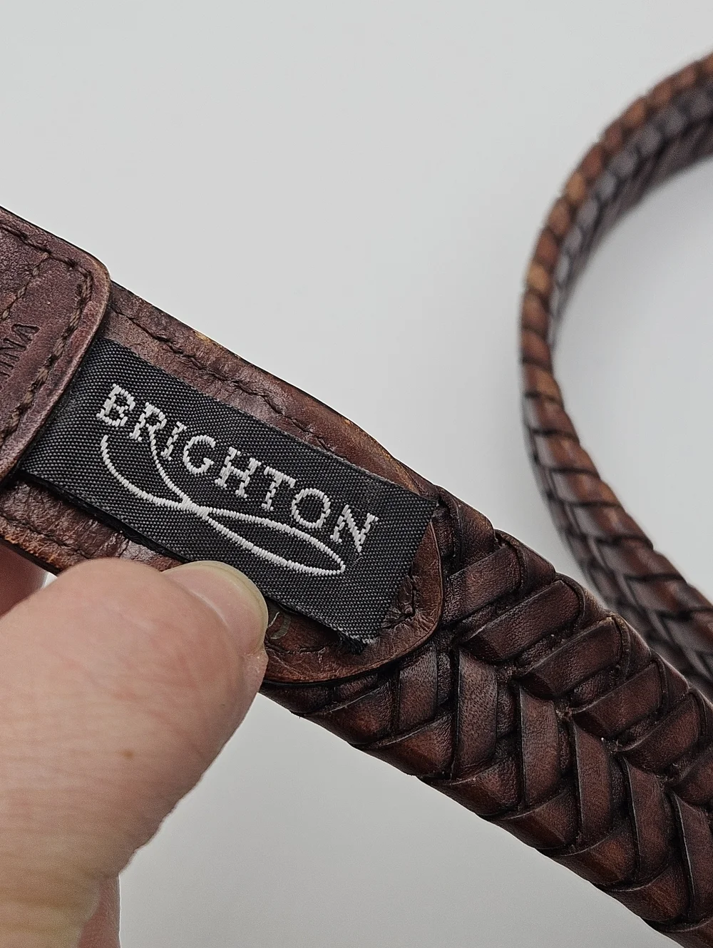 Brighton brown braided leather belt size 34